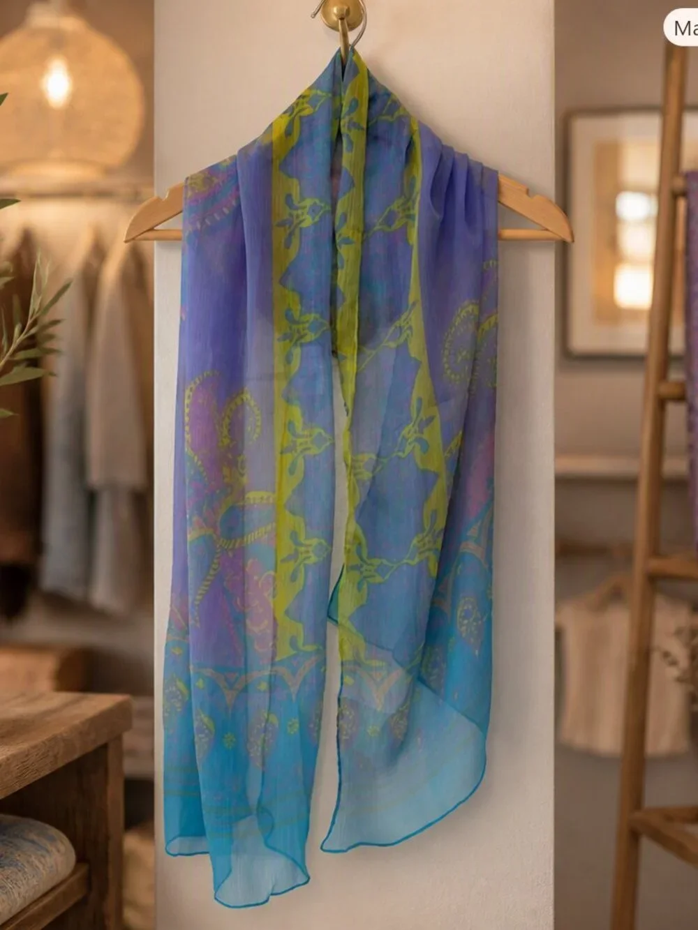 Bijoux Terner Blue and Purple Chiffon Scarf NWT